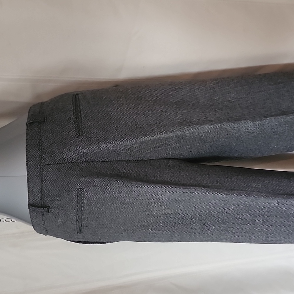 Mango Gray Wool Herringbone  Trousers - Picture 4 of 6
